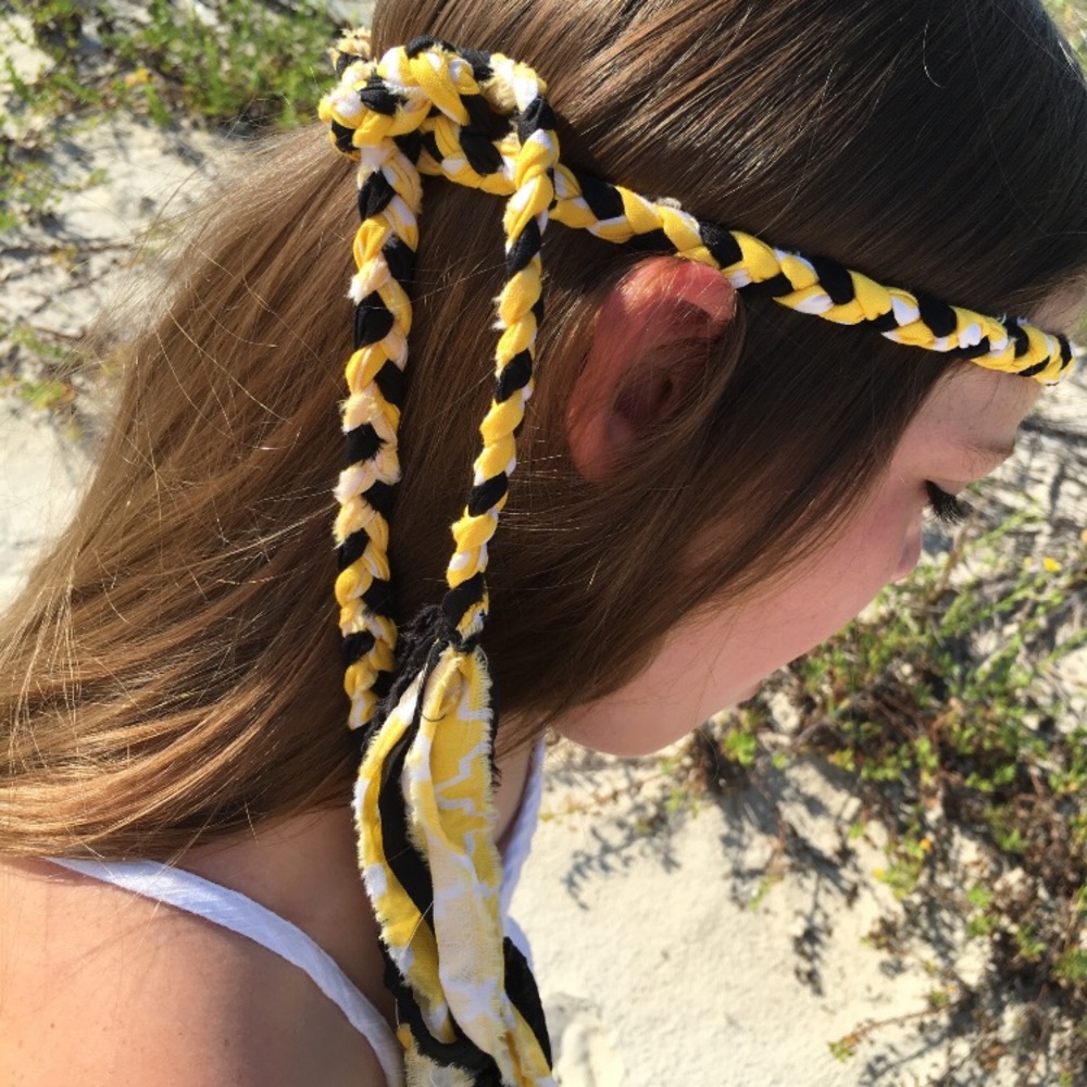 MollyBobBraids Handmade Braided Headband 💛🖤💛